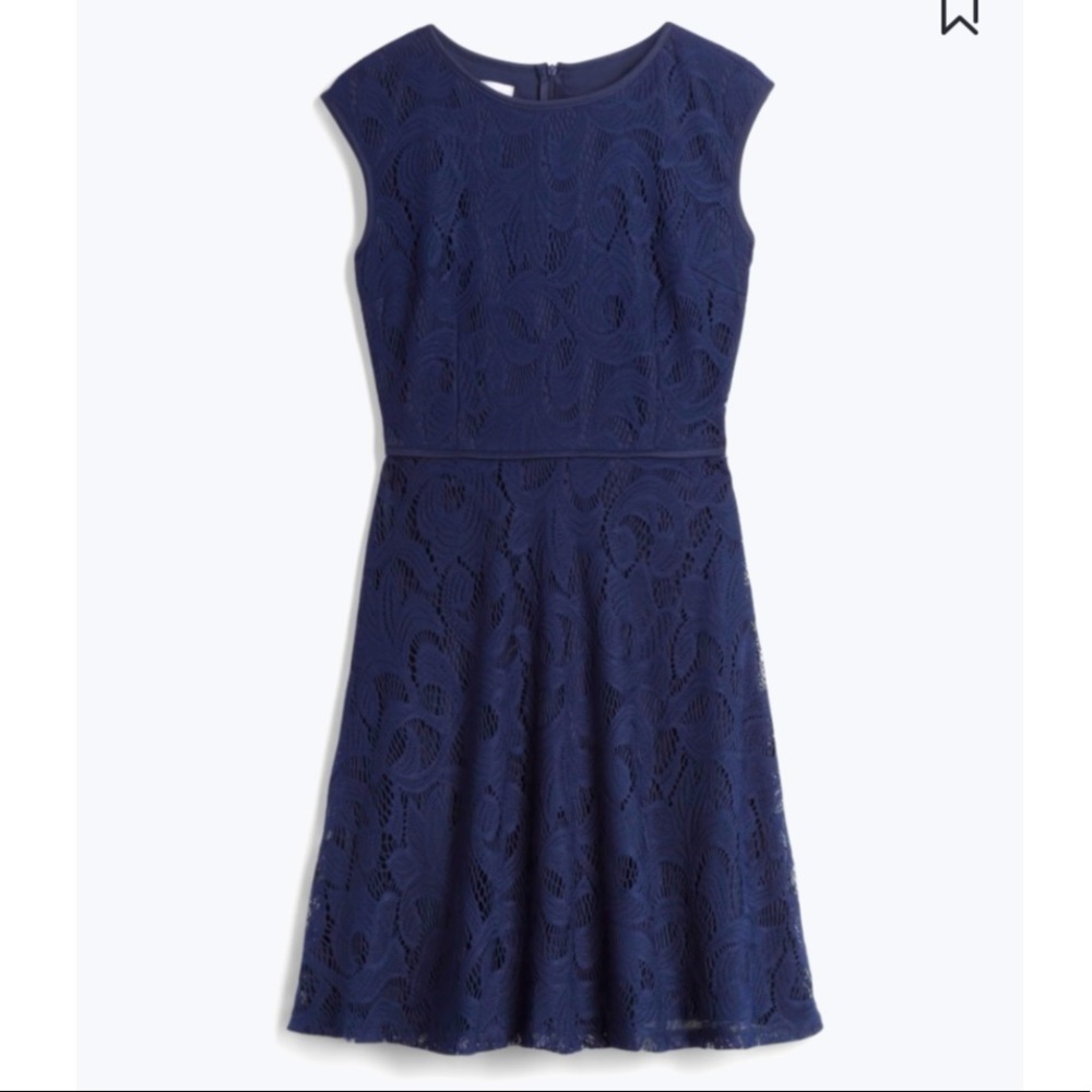 Wisp | Leeah Lace Knit Dress | 0 | Navy